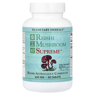 Planetary Herbals, Reishi Mushroom Supreme™, 50 tabletek