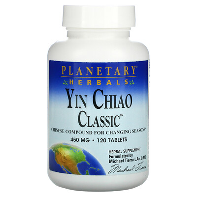 

Planetary Herbals Yin Chiao Classic, 450 мг, 120 таблеток