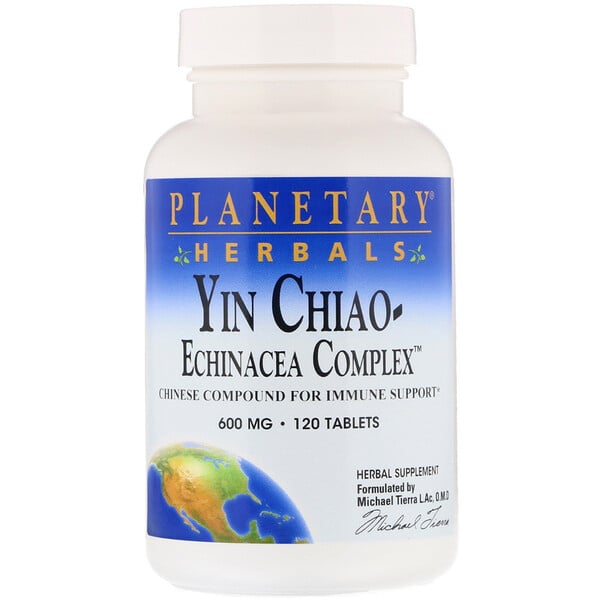 Planetary Herbals, Комплекс эхинацеи Yin Chiao, 600 мг, 120 таблеток
