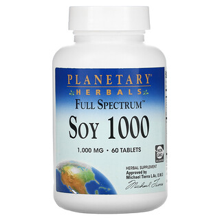 Planetary Herbals, Full Spectrum 대두 1000, 1,000mg, 60정