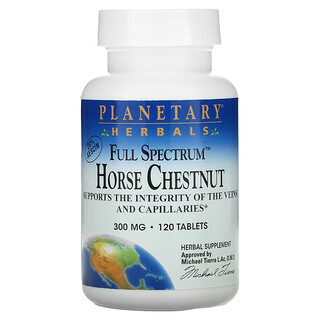 Planetary Herbals, كستناء الحصان بالسلسلة الكاملة، 300 ملغم، 120 حبة