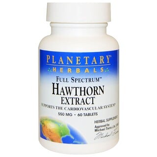 Planetary Herbals, Full Spectrum, Hawthorn Extract, 550 mg, 60 Tablets