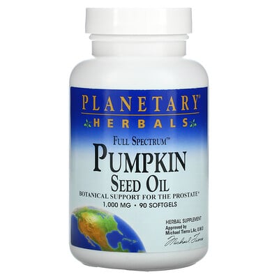 

Planetary Herbals Full Spectrum Pumpkin Seed Oil 1 000 mg 90 Softgels