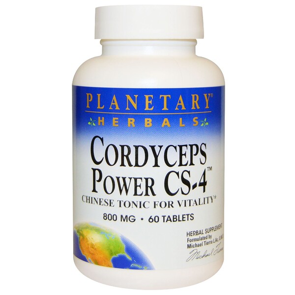 Planetary Herbals, Кордицепс Пауэр CS-4, 800 мг, 60 таблеток