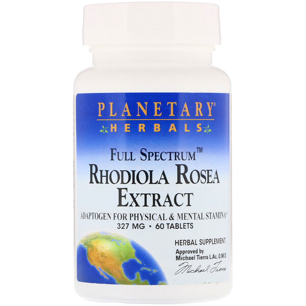 Planetary Herbals, Rhodiola Rosea Extract, Full Spectrum, 327 mg, 60 Tablets