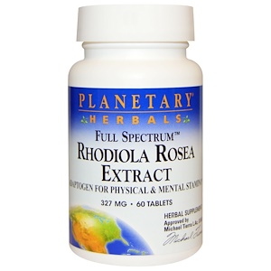Planetary Herbals, Экстракт родиолы розовой, Полный спектр действия, 327 мг, 60 таблеток