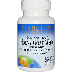 Планетари Хербалс, Horny Goat Weed, Full Spectrum, 600 mg, 90 Tablets отзывы