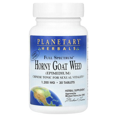 Planetary Herbals  Full Spectrum™ Horny Goat Weed  1 200 mg  30 Tablets
