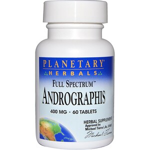 Отзывы о Планетари Хербалс, Full Spectrum Andrographis, 400 mg, 60 Tablets