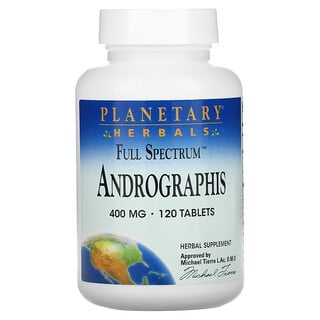 Planetary Herbals, フルスペクトラム, アンドログラフィス属, 400 mg, 120錠