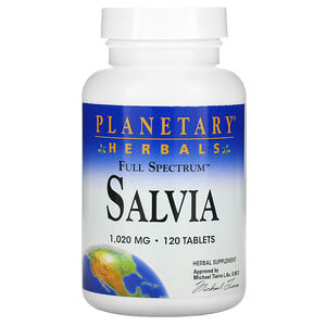 Отзывы о Планетари Хербалс, Salvia, 1,020 mg, 120 Tablets
