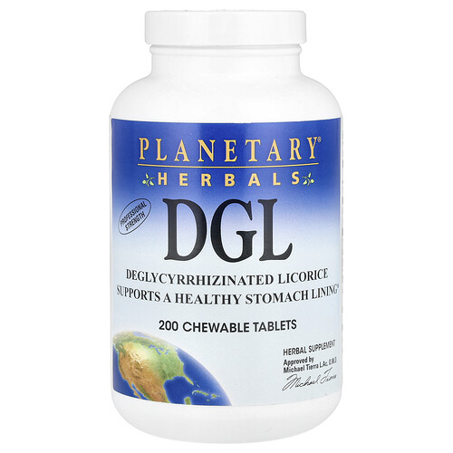 Planetary Herbals, DGL, 380 mg, 200 Kautabletten