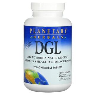 Planetary Herbals, DGL, 글리시리진을 제거한 감초, 츄어블 200정