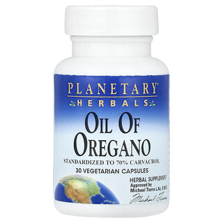 Planetary Herbals, Huile d'origan, 45 mg, 30 capsules végétariennes