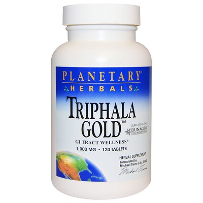 Planetary Herbals Triphala Gold, здоровье желудочно-кишечного тракта, 1,000 мг, 120 таблеток