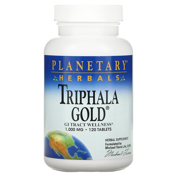 Triphala Gold, Bienestar del tracto gastrointestinal, 1,000 mg, 120 comprimidos