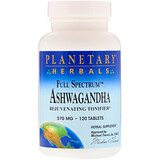 Planetary Herbals, Полный спектр, ашваганда, 570 мг, 120 таблеток отзывы