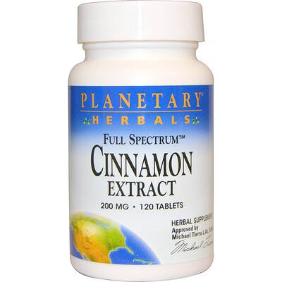 

Planetary Herbals Экстракт корицы полного спектра, 200 мг, 120 таблеток