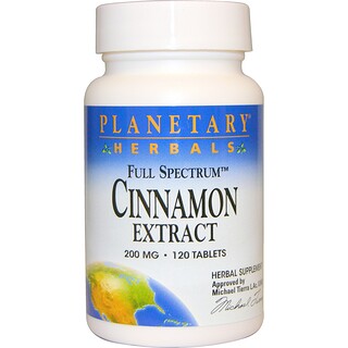 Planetary Herbals, Full Spectrum Cinnamon Extract, 200 mg, 120 Tablets