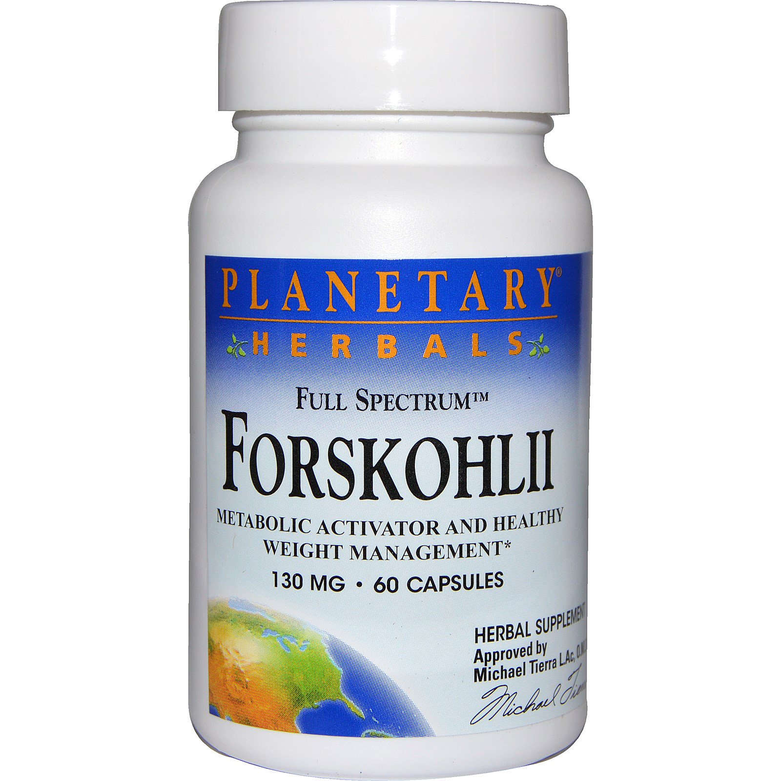Planetary Herbals, Форсколин полного спектра, 130 мг, 60 капсул