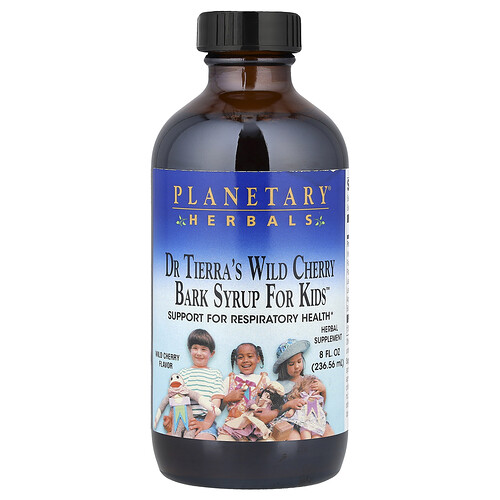 Planetary Herbals Dr. Tierra's Wild Cherry Bark Syrup For Kids Wild Cherry 8 fl oz (236.56 ml)
