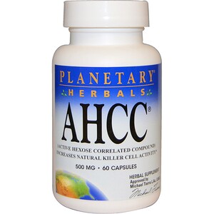 Отзывы о Планетари Хербалс, AHCC (Active Hexose Correlated Compound), 500 mg, 60 Capsules