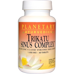 Planetary Herbals, Аюрведическая медицина, комплекс для носа Трикату, 1000 мг, 60 таблеток