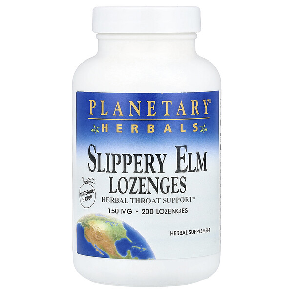 Planetary Herbals Slippery Elm Lozenges, Tangerine , 150 mg, 200 Lozenges