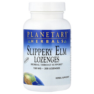 Planetary Herbals, Pastilhas de Olmo Escorregadio, Sem Sabor, 150 mg, 200 Pastilhas de Olmo