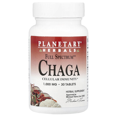 Planetary Herbals  Full Spectrum™ Chaga  1 000 mg  30 Tablets