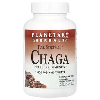 Planetary Herbals, Full Spectrum™ Chaga, 1.000 mg, 60 comprimate