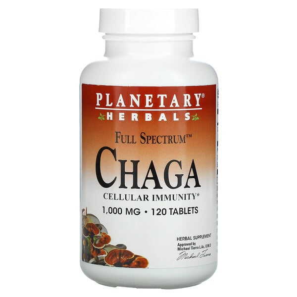 Planetary Herbals, フルスペクトラムチャーガ（Chaga）, 1,000 mg, 120錠