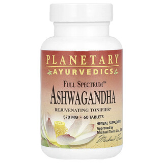 Planetary Herbals, Ayurveda, Full Spectrum™ Ashwagandha, 570 mg, 60 tabletten