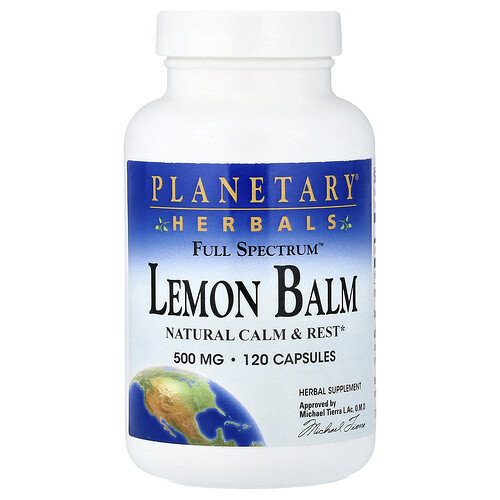 Planetary Herbals Full Spectrum™ Lemon Balm, 500 mg, 120 Capsules
