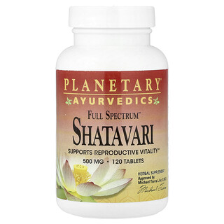Planetary Herbals, Ayurvedics, Full Spectrum™, шатавари, 500 mg, 120 таблетки
