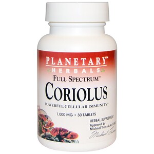 Отзывы о Планетари Хербалс, Full Spectrum Coriolus, 1,000 mg, 30 Tablets