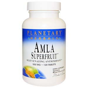 Планетари Хербалс, Amla Superfruit Rejuvenating Antioxidant, 500 mg, 120 Tablets отзывы покупателей