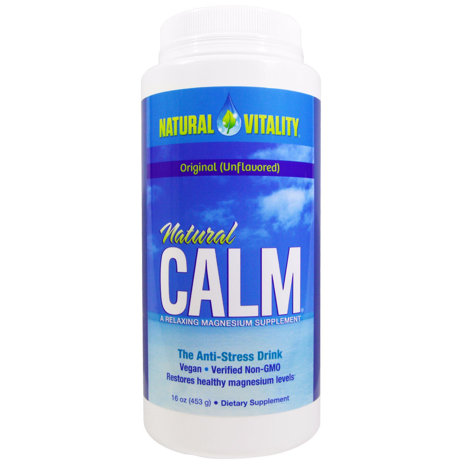 Natural Vitality, Natural Calm、抗ストレスドリンク、オリジナル（風味付けなし）、16オンス（453 g）