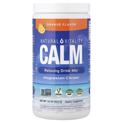 Product Image for Natural Vitality, CALM , Relaxing Drink Mix, Orange, 16 oz (453 g)