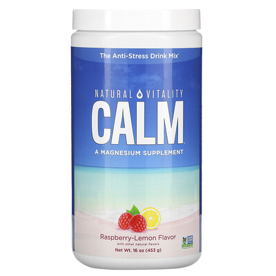 Natural Vitality Calm, The Anti-Stress Drink Mix, Raspberry-Lemon Flavor, 16 oz (453 g)