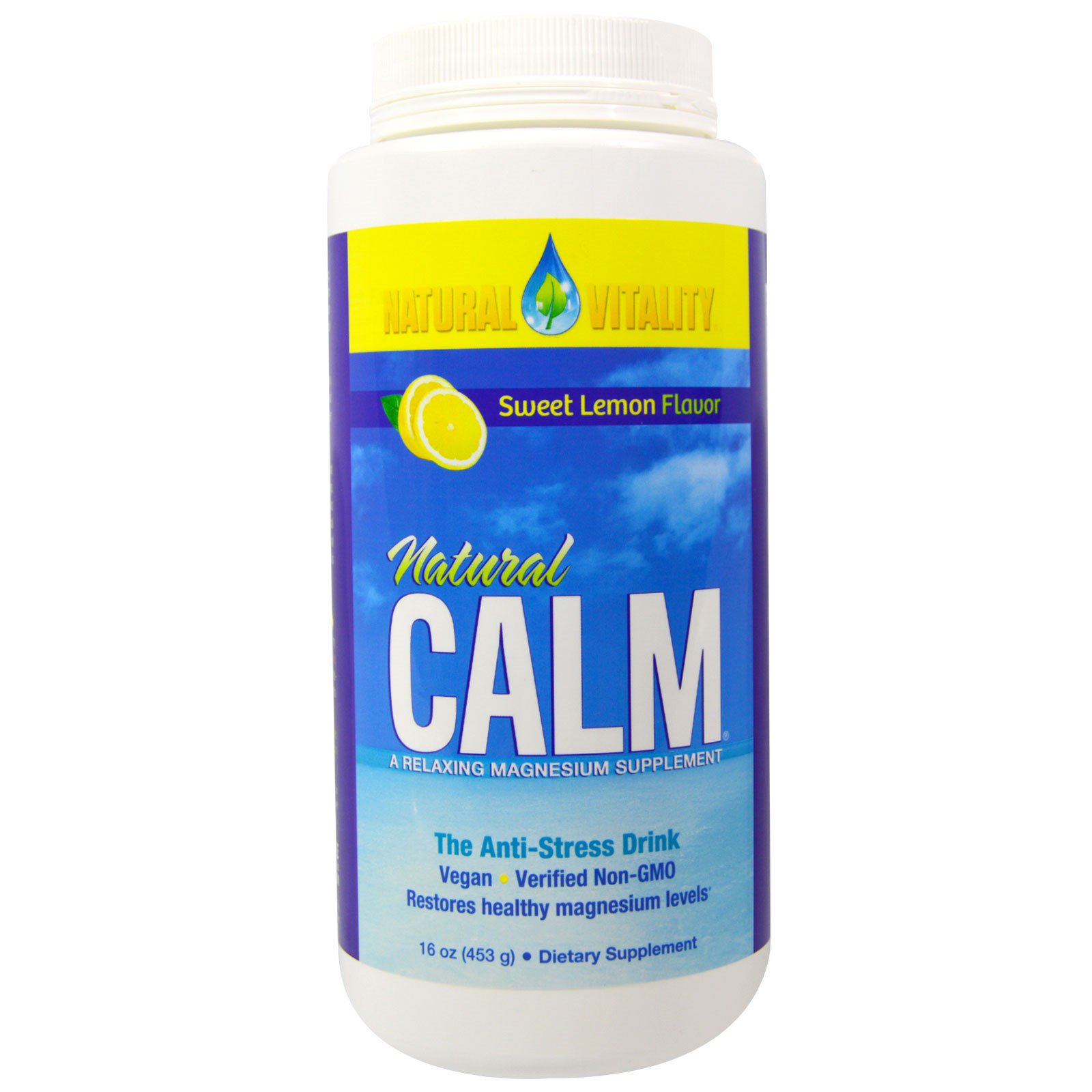 Natural Vitality, Natural Calm, The AntiStress Drink, Sweet Lemon Flavor, 16 oz (453 g) iHerb