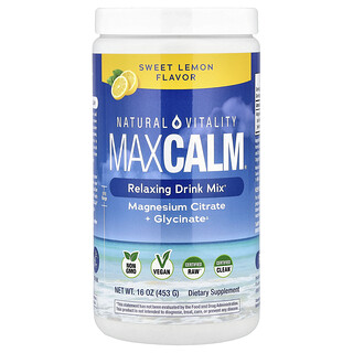 Natural Vitality, MaxCalm®, rentouttava juomasekoitus, makea sitruuna, 453 g