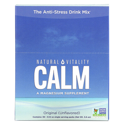 Natural Vitality CALM, The Anti-Stress Drink Mix, Original (Unflavored), 30 Single Serving Packs, 0.12 oz (3.3 g) Each