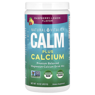 Natural Vitality, CALM Plus Calcium, Mezcla para preparar bebidas antiestrés, Frambuesa y limón, 454 g (16 oz)