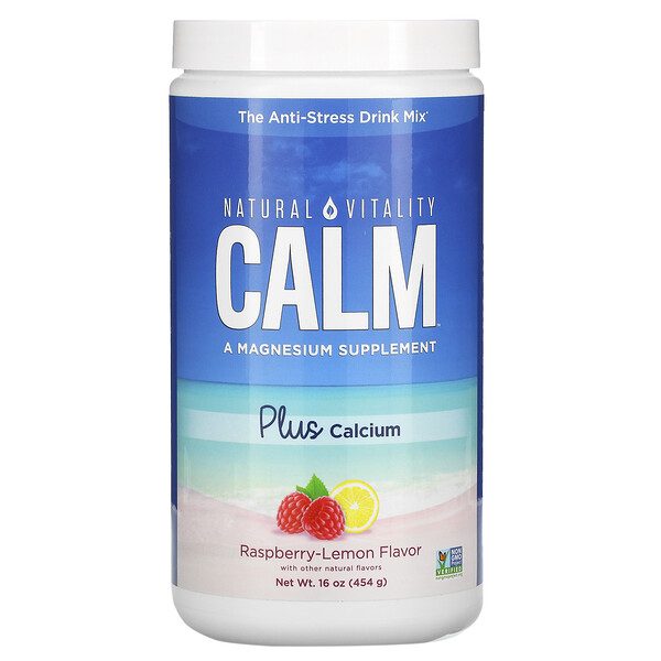 Natural Vitality, Calm Plus Calcium, The Anti-Stress Drink Mix, Raspberry-Lemon Flavor, 16 oz (454 g)