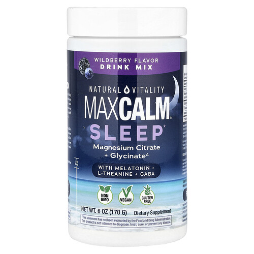 Natural Vitality, MaxCalm®, Mezcla para preparar bebidas para dormir, Bayas silvestres, 170 g (6 oz)