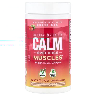 Natural Vitality, CALM®, Específicos para los músculos, Mezcla para preparar bebidas con citrato de magnesio, Sandía, 170 g (6 oz)