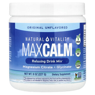 Natural Vitality, MaxCalm®, rentouttava juomasekoitus, maustamaton, 227 g