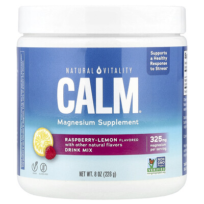 Natural Vitality  CALM®  Magnesium Supplement Drink Mix  Raspberry-Lemon  8 oz (226 g)