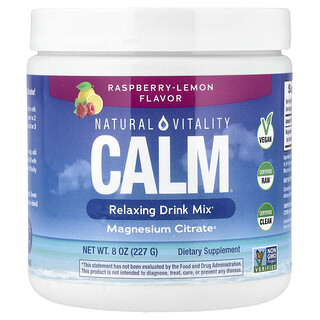 Natural Vitality, CALM®, Opuštajući napitak, malina-limun, 226 g